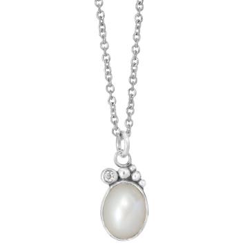 Sølv halskæde med hvid ferskvandsperle Rabinovich Pleasant Pearl