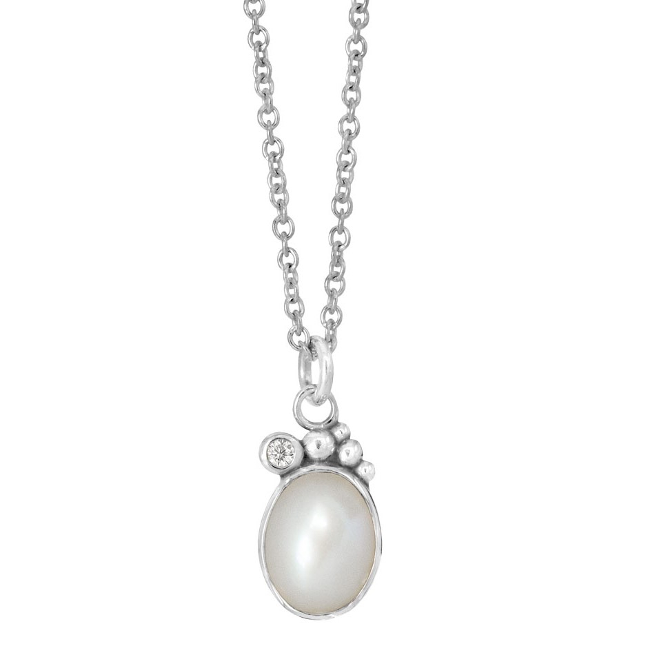 Rabinovich - Sølv halskæde med hvid perle - Pleasant Pearl