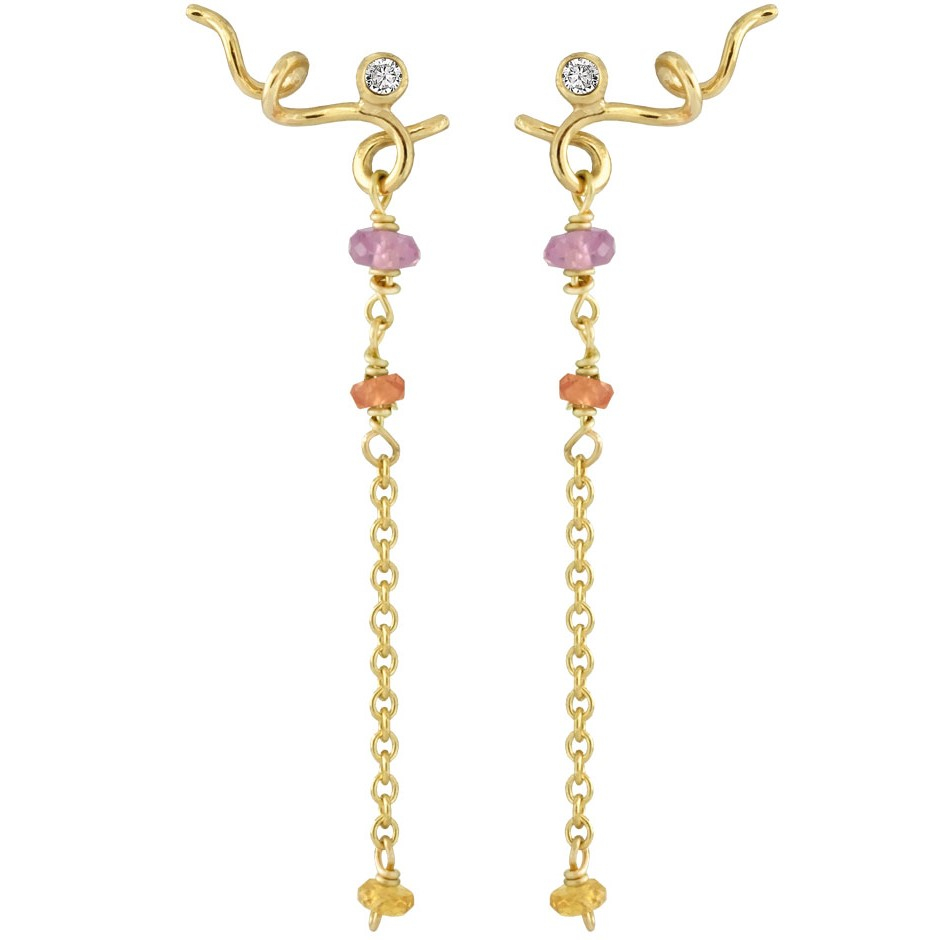 Rabinovich Guldøreringe Med Safir Diamant Sweet Twist