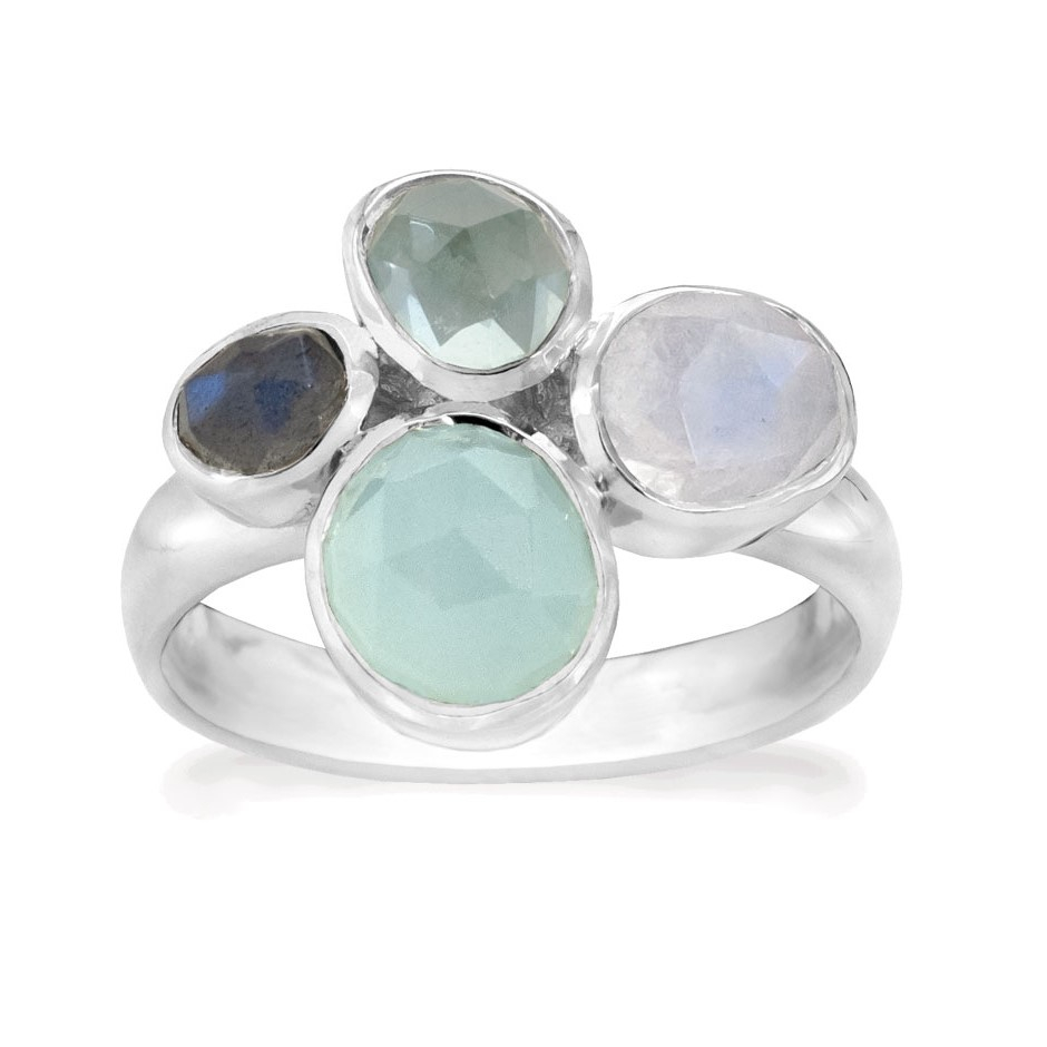 Billede af Rabinovich - Sølv ring med blå sten - Ocean Crush - størrelse 56