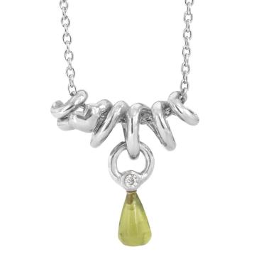 Sølv halskæde med peridot Rainforest Dew Rabinovich 
