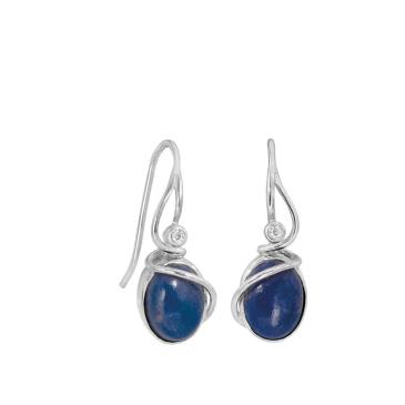Sølv øreringe med blå lapis Rabinovich smykker