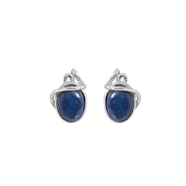 Sølv ørestikker med ægte sten blå lapis Rabinovich smykker