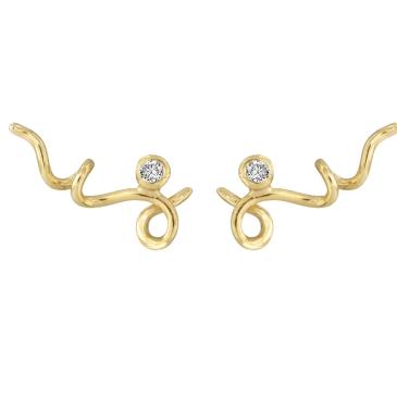Guld øreringe med diamant Rabinovich smykker
