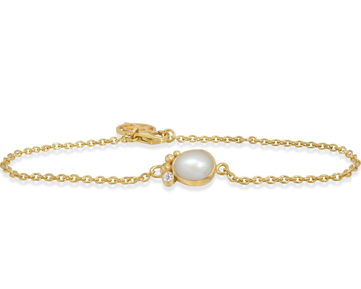 Rabinovich Forgyldt Armbånd Med Hvid Perle Pleasant Pearl