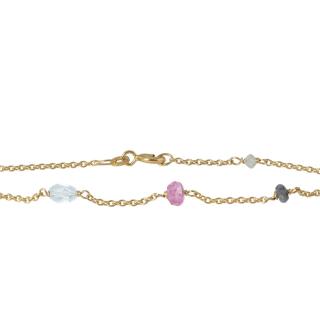 Guld armbånd Blå topas, Pink safir, Grå safir, Peridot Rabinovich smykker