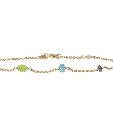 Guld armbånd 14 kt. Peridot, Pink safir, Grå safir, Apetite Rabinovich smykker