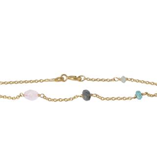 Guld armbånd Rosenkvarts, Pink safir, Grå safir, Apetite Rabinovich