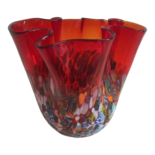 Billede af Smuk rød vase - Murano glas, stor