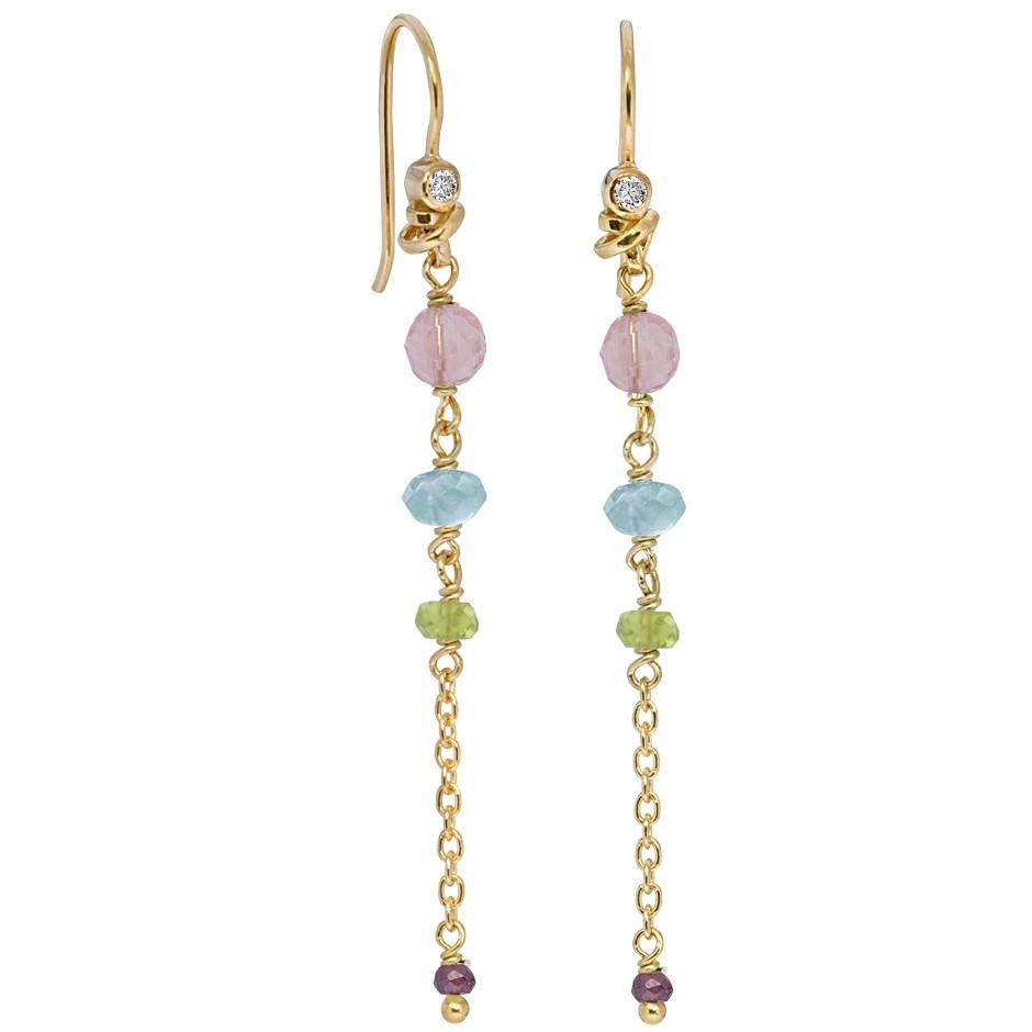 Rabinovich - Øreringe med farvede sten, forgyldt - Minetta