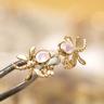 Dragonfly forgyldt ørestikker med rosenkvarts Rabinovich smykker
