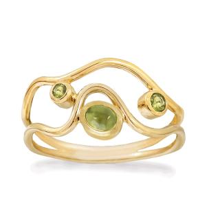 Guld ring med grønne turmalin sten design smykker Rabinovich Delicate
