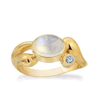 Forgyldt ring med månesten design smykker Rabinovich Sky