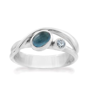 Sølv ring med blå topas design smykker Rabinovich Silver Lining