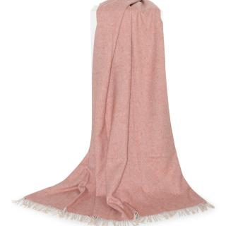 Plaid lys orange upcycled alpaca, uld, fibre Læsø Uldstue