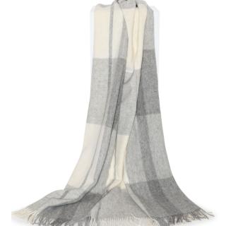Uldplaid grå tern, stor 140x240 cm Læsø Uldstue