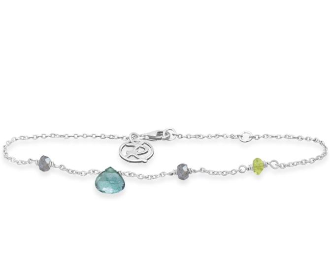 Armbånd med sten til kvinder, Grøn kvarts, grøn turmalin, flourit, peridot. Rabinovich smykker Drops