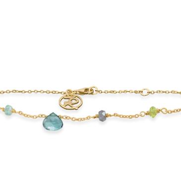 Forgyldt armbånd med grøn kvarts, grøn turmalin, flourit, peridot Rabinovich Drops 