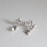 Sterlingsølv øreringe med zirkonia, længde 21 mm Sterlingsølv øreringe med zirkonia, længde 21 mm