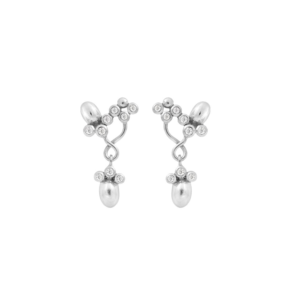 Sølv øreringe, 21 mm. Rabinovich design smykker til kvinder. Hurtig levering.